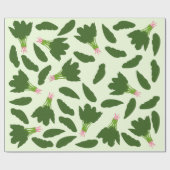 Papier Cadeau Motif Feuille Green Spinach (Plat)