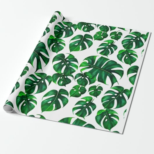 Papier Cadeau Motif Feuille Monstera M (Déroulé)