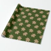 Papier Cadeau Motif Feuille rustique (Déroulé)