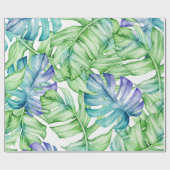 Papier Cadeau Motif Feuille Tropical Palm (Plat)