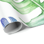 Papier Cadeau Motif Feuille Tropical Palm (Coin rond)