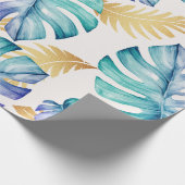 Papier Cadeau Motif Feuille Tropical Palm (Coin)