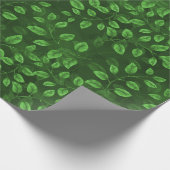 Papier Cadeau Motif Feuille vert aquarelle (Coin)