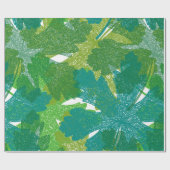 Papier Cadeau Motif feuille vert transparent (Plat)