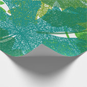 Papier Cadeau Motif feuille vert transparent (Coin)