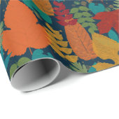 Papier Cadeau Motif Feuilles d'automne (Coin rond)