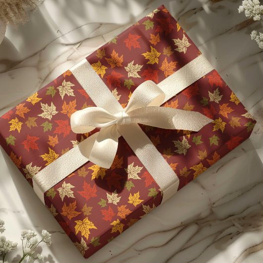 Papier Cadeau Motif Feuilles d'automne