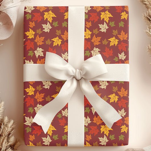 Papier Cadeau Motif Feuilles d'automne
