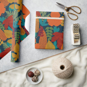 Papier Cadeau Motif Feuilles d'automne