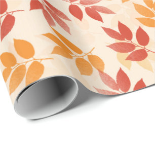 Papier Cadeau Motif Feuilles d'automne