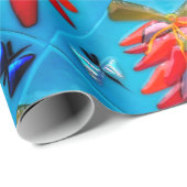 Papier Cadeau Motif Fiesta Turquoise Pepper du sud-ouest du Chil (Coin rond)