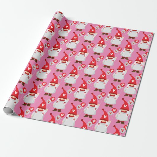 Papier Cadeau Motif fille gode de Saint Valentin (Déroulé)