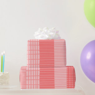 Papier Cadeau Motif finlandais à rayures en rose pâle