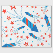 Papier Cadeau Motif Fireworks Freedom stylisé (Plat)