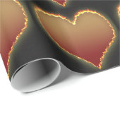 Papier Cadeau Motif flamboyant de coeurs (Coin rond)