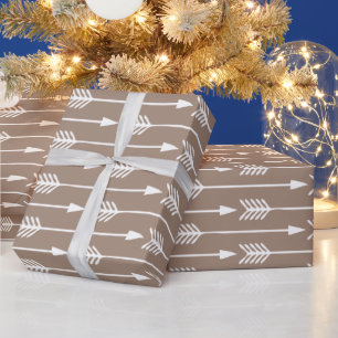 Papier Cadeau Motif Flèches Brown