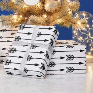 Papier Cadeau Motif Flèches noir et blanc