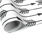 Papier Cadeau Motif Flèches noir et blanc (Coin rond)