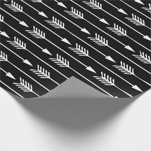 Papier Cadeau Motif Flèches noir et blanc (Coin)