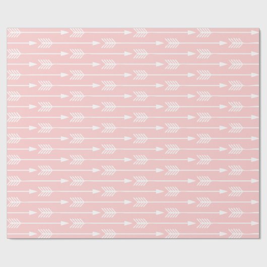 Papier Cadeau Motif Flèches rose pâle (Plat)
