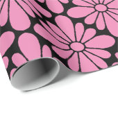Papier Cadeau Motif Fleur Concho rose (Coin rond)