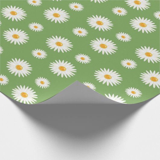 Papier Cadeau Motif Fleur De Faisée En Couleur Verte (Coin)