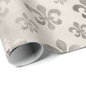 Papier Cadeau Motif Fleur De Lis Découpage déprimé (Coin rond)