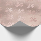Papier Cadeau Motif fleur de lis Rose Gold et rose blush (Coin)