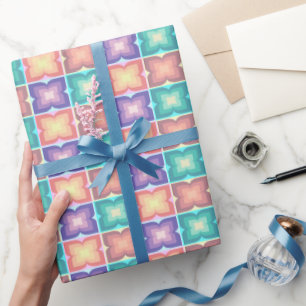 Papier Cadeau : Motif Fleur Papillon Coloré