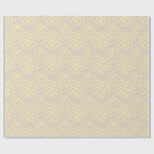 Papier Cadeau Motif Fleur - Pastel Jaune et Violet (Plat)