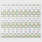 Papier Cadeau Motif Fleur Rose Bleu Violet Orange Graphique (Plat)
