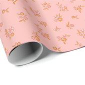Papier Cadeau Motif Fleur Sauvage (Coin rond)