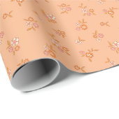 Papier Cadeau Motif Fleur Sauvage (Coin rond)