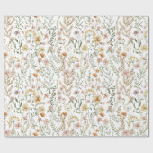 Papier Cadeau Motif Fleur sauvage aquarelle (Plat)