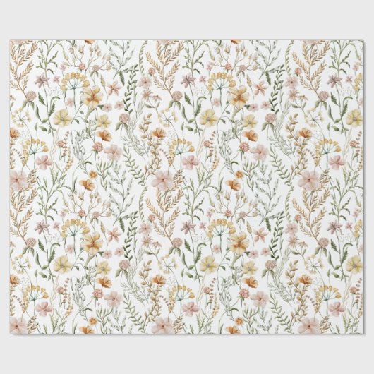 Papier Cadeau Motif Fleur sauvage aquarelle (Plat)