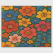 Papier Cadeau Motif Fleur sauvage transparent (Plat)