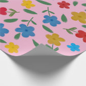 PAPIER CADEAU MOTIF FLEURS COLORÉ ET ÉLÉGANT (Coin)