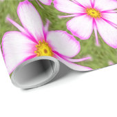 Papier Cadeau Motif Fleurs Cosmos (Coin rond)