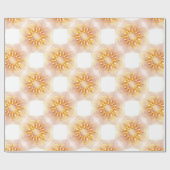 Papier Cadeau Motif Fleurs Jaunes Et Oranges (Plat)
