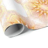 Papier Cadeau Motif Fleurs Jaunes Et Oranges (Coin rond)