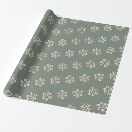 Papier Cadeau Motif flocon de neige aquarelle Boho (Déroulé)