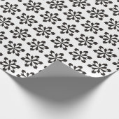 Papier Cadeau Motif flocon de neige blanc et noir (Coin)