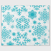 Papier Cadeau Motif Flocon de Neige Bleu (Plat)