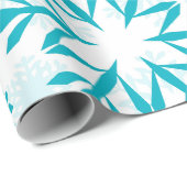 Papier Cadeau Motif Flocon de Neige Bleu (Coin rond)