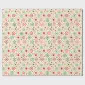 Papier Cadeau Motif Flocon de Neige Rétro (Plat)