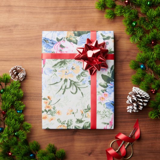 Papier Cadeau motif floral (Cadeau de vacances)