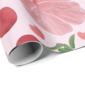 Papier Cadeau Motif floral à la cerise aquarelle, Cerises mignon (Coin rond)