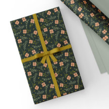 Motif floral à l'aquarelle vert foncé délicat et c