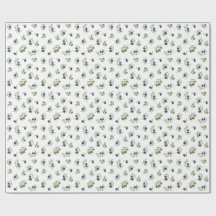 Motif floral aquarelle feuilles vert olive