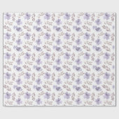 Papier Cadeau Motif floral aquarelle violet moderne  (Plat)